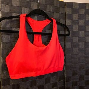 Red sports bra